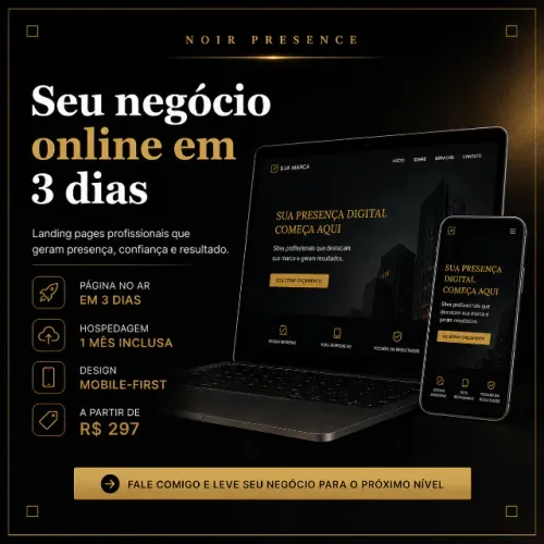 Criação de Site Profissional para Pequenos Negócios ? Entrega em 3 Dias