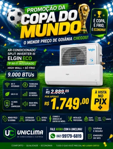 Ar condicionado ELGIN 9.000 Btus Eco Inverter III WIFI