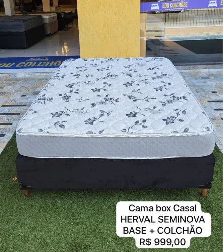 Cama box CASAL HERVAL SEMINOVA TOP - ENTREGAMOS 
