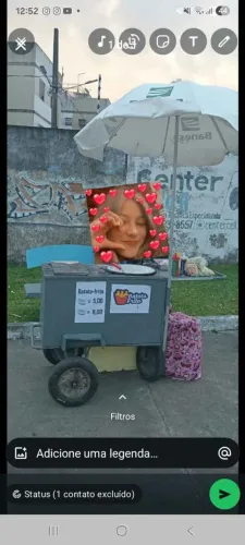 Carrinho de lanche e fritura