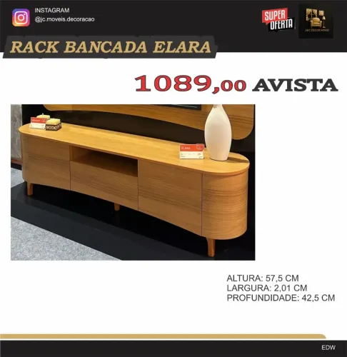 RACK BANCADA ELARA CANTOS ARREDONDADOS