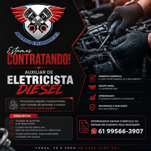 Contrata auxiliar de eletricista diesel