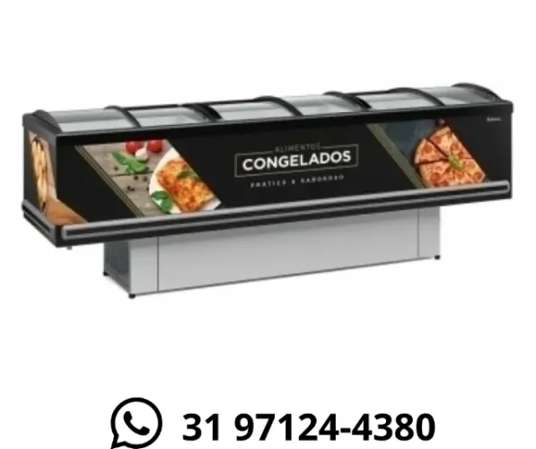 Ilha para Congelados 3M Vidro Curvo Gelopar Nova