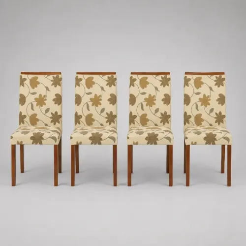 Conjunto 4 Cadeiras de Jantar Estofadas com Estampa Floral