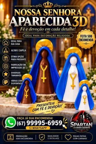 NOSSA SENHORA APARECIDA 3D - FÉ E DEVOÇÃO EM CADA DETALHE!