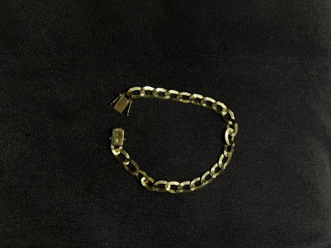 Pulseira de ouro 8.7 gramas 18k com feixe gaveta e trava dupla 