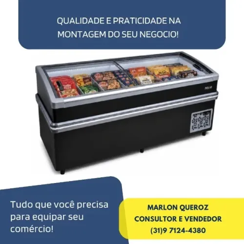 Ilha de Congelados 2M Vidro Curvo com Depósito Polar