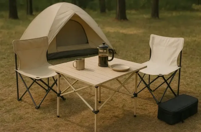 Mesa dobrável de camping