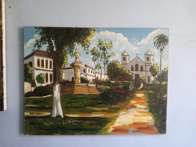Quadro pintado a mão e a óleo Paraty rj