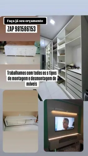 Trabalhamos com montagem e desmontagem de móveis