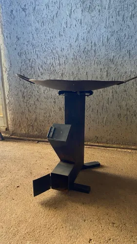 Fogão a lenha portátil + tacho de disco de arado