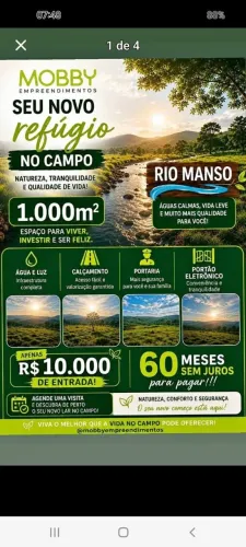 Chácaras de 1000mts em Rio manso oportunidade