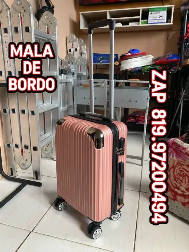 Mala de Bordo cor Rosê para Viagem de Avião