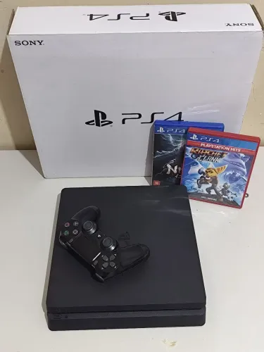 PS4 SLIM 1TB + 1 Controle + 2 Jogos Original Semi Novo Playstation 4