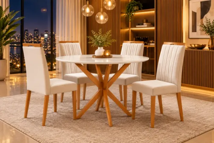 Conjunto de Mesa com 4 Cadeiras Veneza (NOVO A PRONTA ENTREGA)