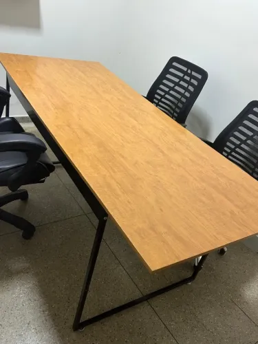 Mesa Escrivaninha Reunião 190x80 Pés Ferro Estilo Industrial