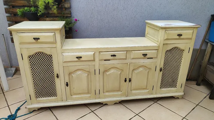 Rack colonial em mogno maciço (2,20 x 1,10 x 0,45)