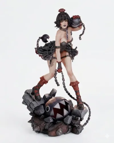 Figure colecionável Chain Chompette- Super Mario escala 1/6
