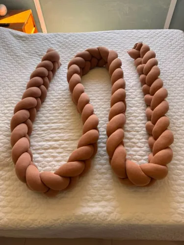 Protetor de Berço Trança em Tricot Caramelo Biah Baby