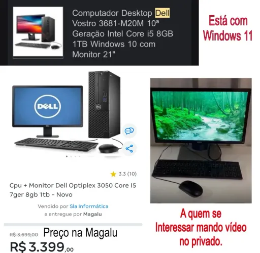 COMPUTADOR DESKTOP DELL NOVO