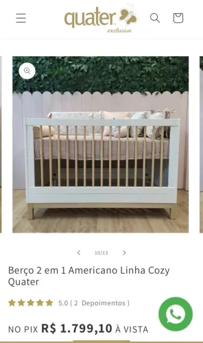 Berço 2 em 1 Americano Linha Cozy Quater