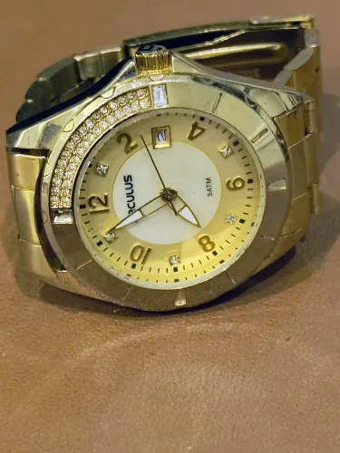 RELOGIO SECULUS FEMININO ORIGINAL FOLHEADO A OURO 