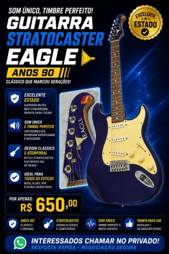 Guitarra Stratocaster Eagle anos 90 top
