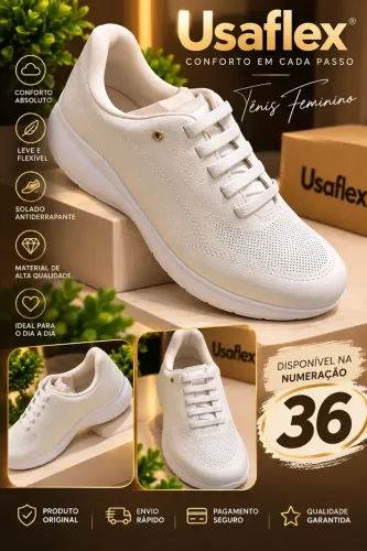 Tênis em couro feminino Usaflex