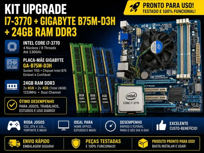 KIT UPGRADE INTEL CORE I7 3770 - PRONTO PARA USO !!!