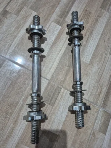 Barra Halter 40cm Maciça Cromada Com Rosca Par
