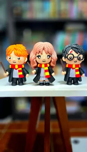 Trio Harry Potter em tricô