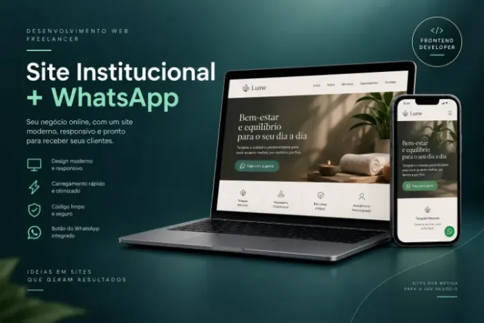 Site Institucional Profissional + WhatsApp | Dev Frontend Especialista em UX