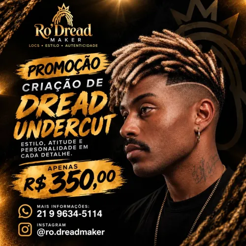 PROMOÇÃO ESPECIAL CRIAÇÃO DE DREAD UNDERCUT.
