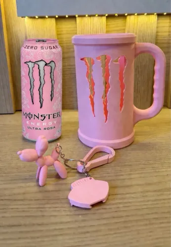 Porta Lata Energético Monster Personalizado + Abridor de Lata + Chaveiro 