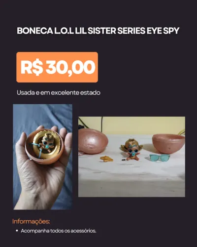Boneca LOL Lil Sister Series Eye Spy 