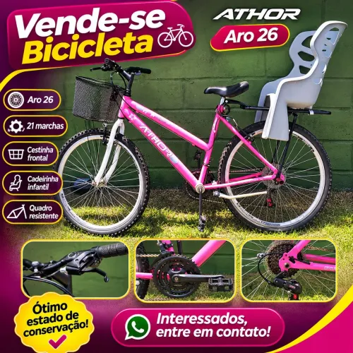 Essa sua é a *Athor Aro 26 com 21 marchas* (3 na frente e 7 atrás).