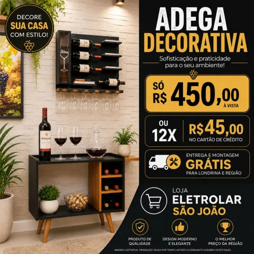 Adega decorativa completo 