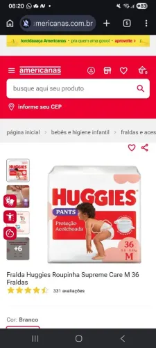FRALDA HUGGIES PROTEÇÃO ACOLCHOADA M 36 UNIDADES