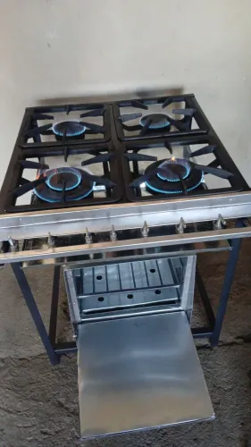 FOGÃO INDUSTRIAL NOVO BAIXA PRESSÃO QUEIMADORES DUPLOS E SIMPLES 41 9- *