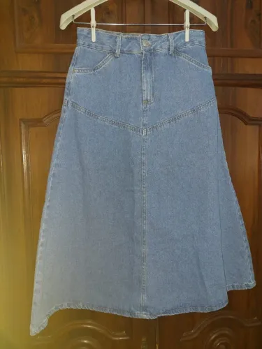Saia midi jeans 34