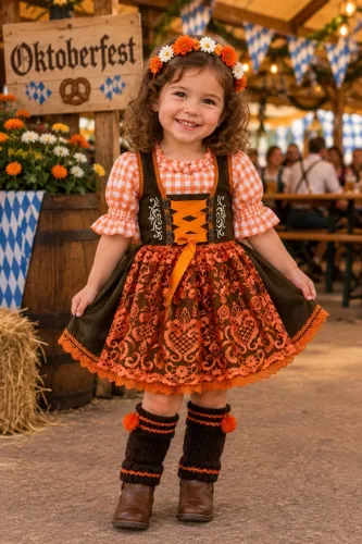 Vestido infantil Oktoberfest com blusinha tam 3.