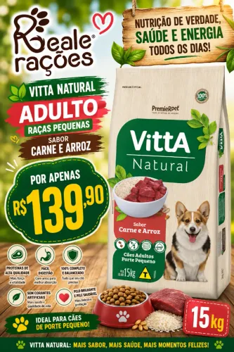 Ração Vitta Natural Premier 15kg + entrega grátis