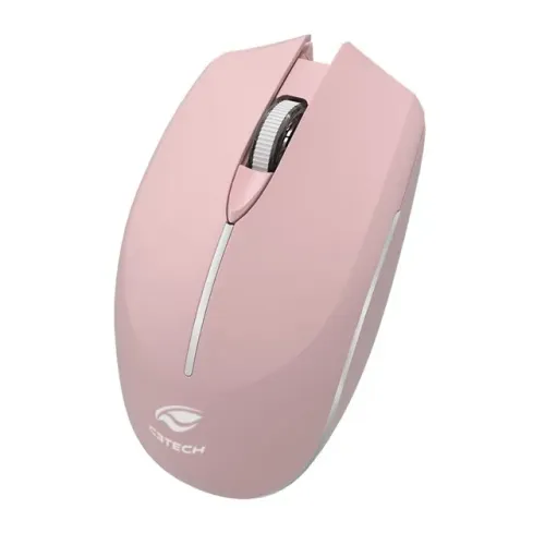 Mouse Sem Fio Bluetooth/USB C3Tech M-BT40PK Pink 1.600DPI Recarregável - WZetta