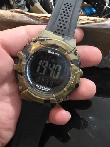 Relógio masculino Orient X-Games original caixa 54mm camuflado militar robusto pilha nova