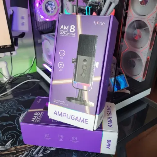 [Novo] Microfone Gamer Fifine Ampligame AM8 USB RGB [Preto]