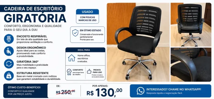 Cadeira preta escritório
