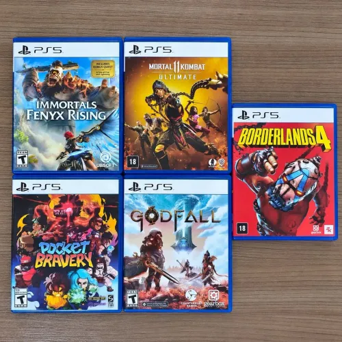 Lote 5 Jogos PS5 - Immortals Fenyx Rising, Mortal Kombat 11 Ultimate, Borderlands 4