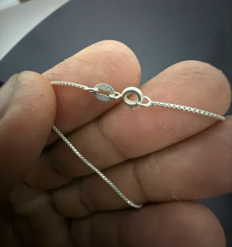 Cordão veneziana de prata 0.7 mm com pingente