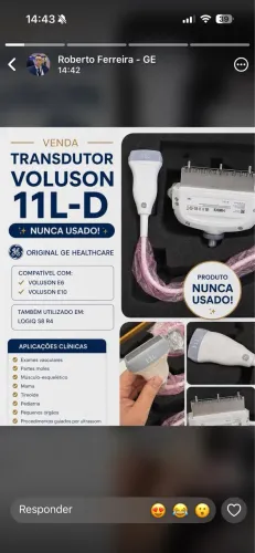 Vendo transdutor de ultrassom