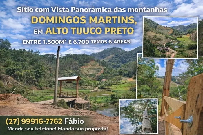 Sitio DOMINGOS MARTINS, POTENCIAL DE INVESTIMENTO, Domingos Martins -Tijuco Preto, parcelo